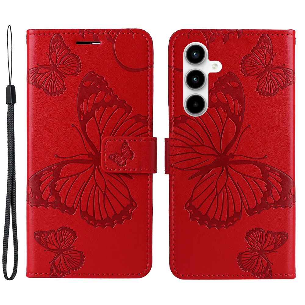 Galaxy A35 5G Wallet-Hülle – Schmetterling Aufgedruckt & Mit Ständer und Riemen