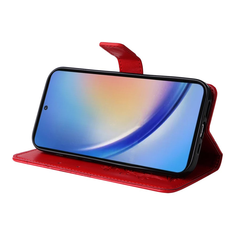 Galaxy A35 5G Wallet-Hülle – Schmetterling Aufgedruckt & Mit Ständer und Riemen