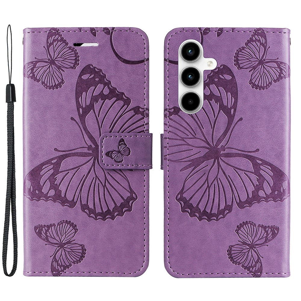 Galaxy A35 5G Wallet-Hülle – Schmetterling Aufgedruckt & Mit Ständer und Riemen