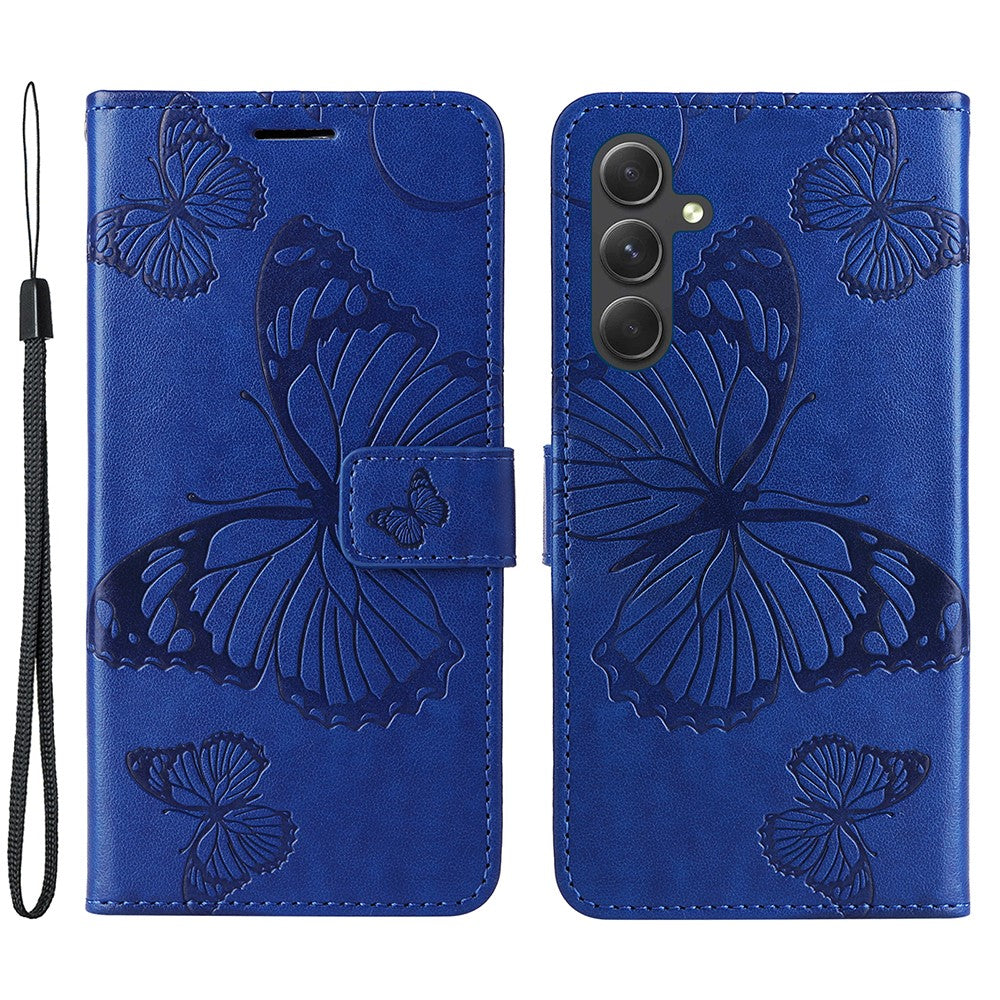 Galaxy A55 5G Wallet-Hülle – Schmetterling Aufgedruckt & Mit Ständer und Riemen