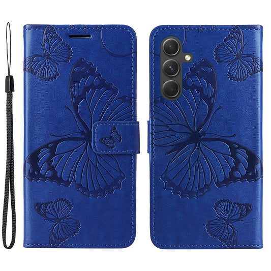 Galaxy A55 5G Wallet-Hülle – Schmetterling Aufgedruckt & Mit Ständer und Riemen