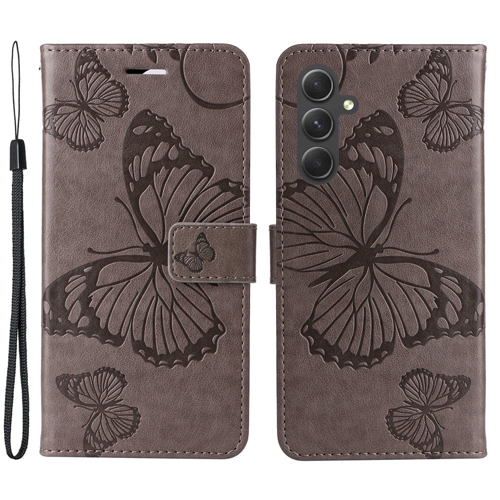 Galaxy A55 5G Wallet-Hülle – Schmetterling Aufgedruckt & Mit Ständer und Riemen