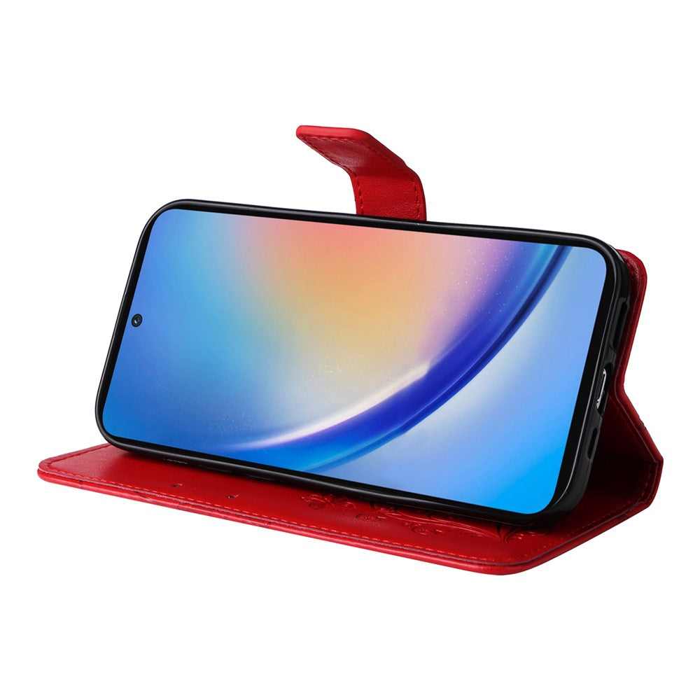Galaxy A55 5G Wallet-Hülle – Schmetterling Aufgedruckt & Mit Ständer und Riemen