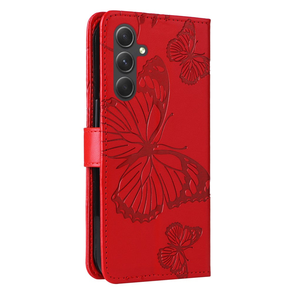 Galaxy A55 5G Wallet-Hülle – Schmetterling Aufgedruckt & Mit Ständer und Riemen