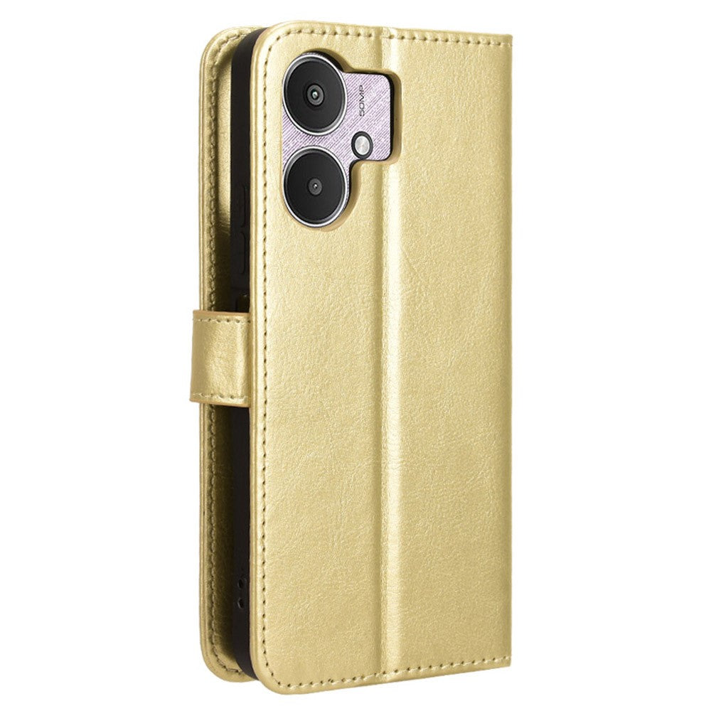 For Xiaomi Redmi 13C 5G / 13R 5G / Poco M6 5G Wallet Case PU Leather Crazy Horse Texture Flip Phone Cover