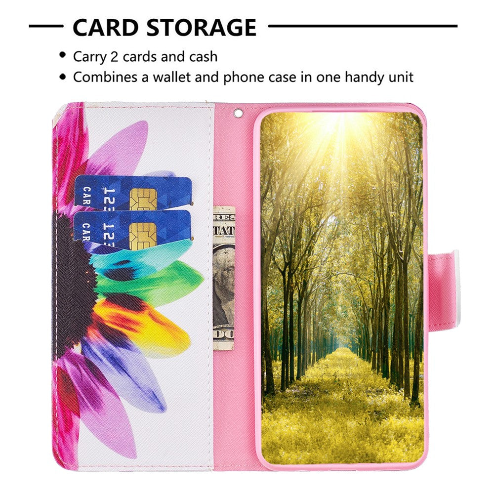 For Xiaomi Redmi Note 13 4G Pattern Leather Phone Case Wallet Cover