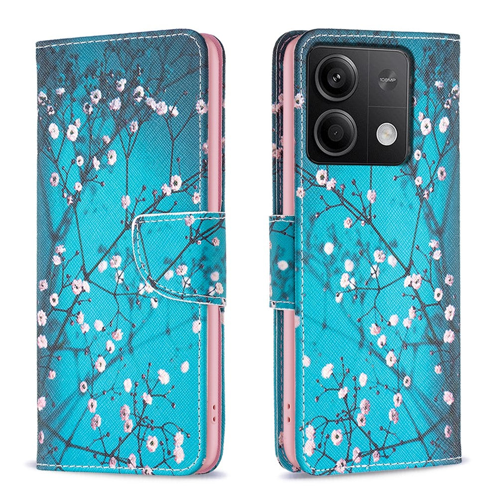 For Xiaomi Redmi Note 13 4G Pattern Leather Phone Case Wallet Cover