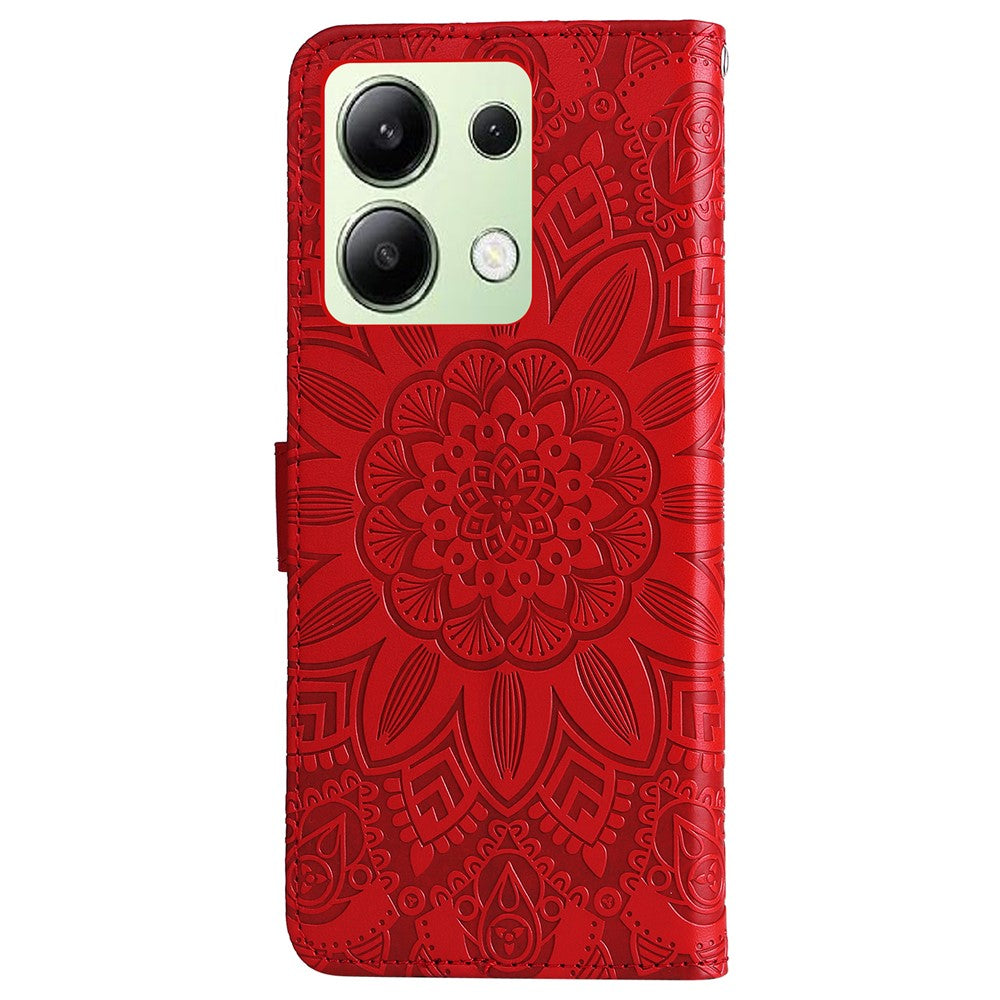For Xiaomi Redmi Note 13 4G Case Wallet Imprinted Phone Cover with Hand Strap