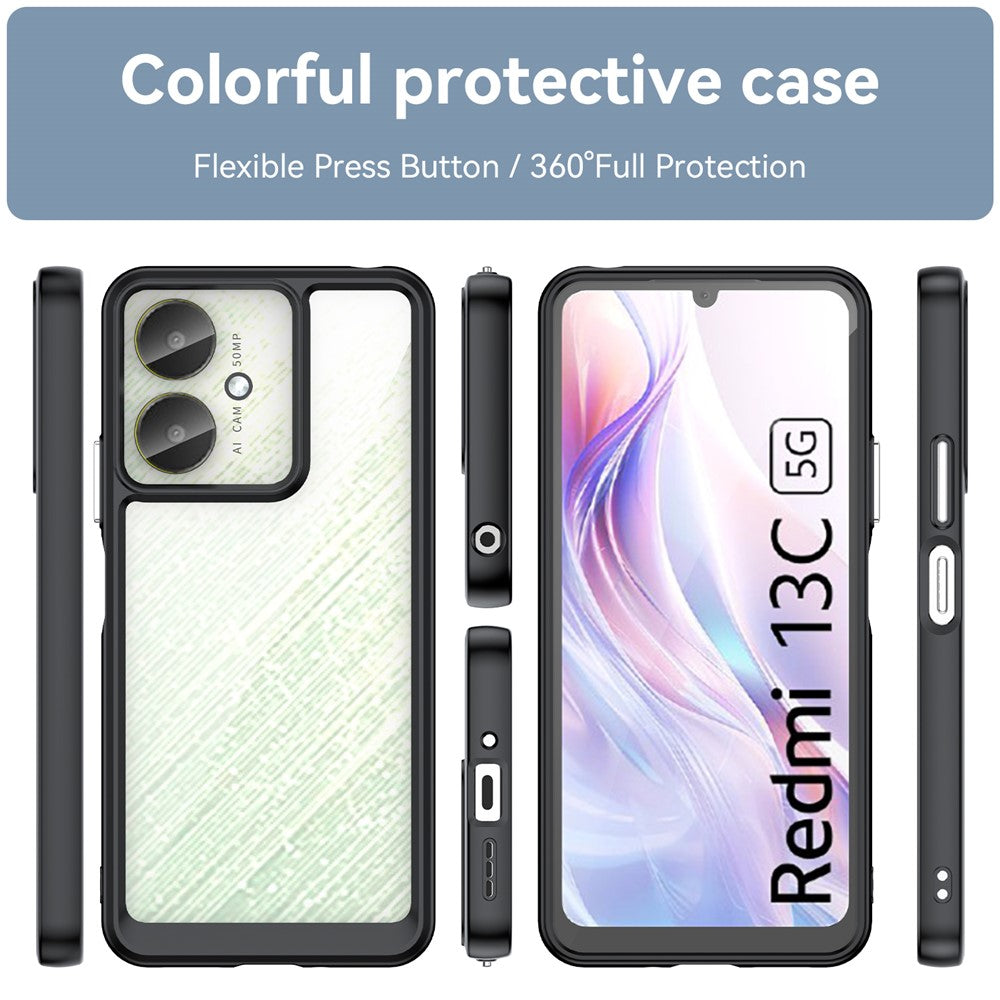 For Xiaomi Redmi 13C 4G / 5G / 13R 5G / Poco M6 5G / Poco C65 4G Hybrid Case TPU+Acrylic Phone Back Cover