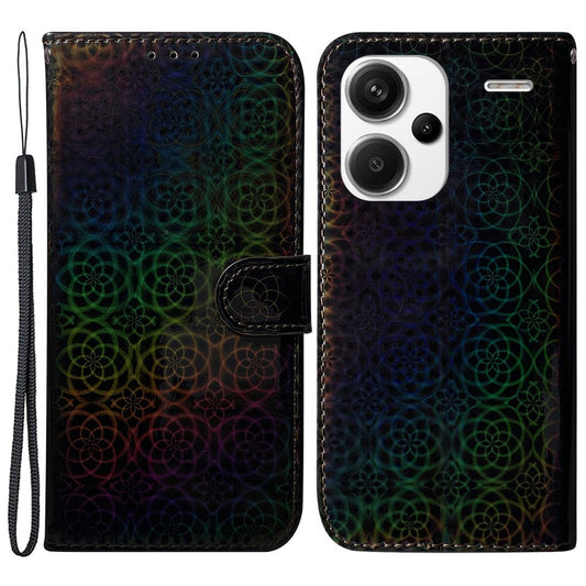 Xiaomi Redmi Note 13 Pro+ 5G Handyhülle – Ledertasche mit schillernder Blumen