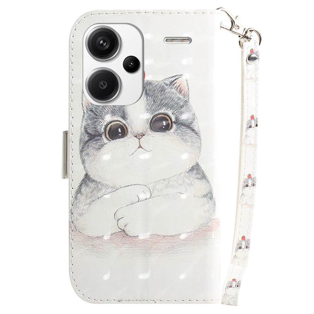 For Xiaomi Redmi Note 13 Pro+ 5G Case 3D Pattern Leather Wallet Phone Cover Handbag