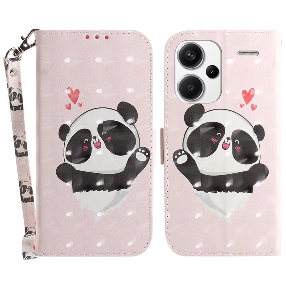 For Xiaomi Redmi Note 13 Pro+ 5G Case 3D Pattern Leather Wallet Phone Cover Handbag
