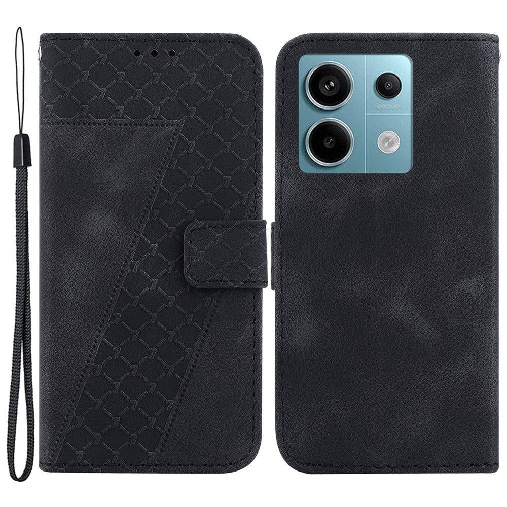For Xiaomi Redmi Note 13 Pro 5G / Poco X6 5G Stand Card Slots Case 7-Shape Pattern PU Leather Phone Cover