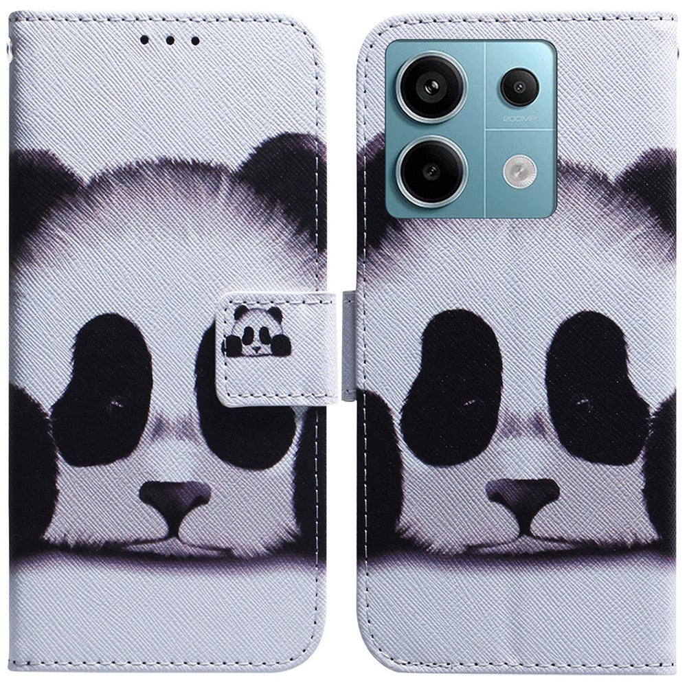 For Xiaomi Redmi Note 13 Pro 5G / Poco X6 5G Leather Case Stand Phone Cover 3D Creative Pattern Design
