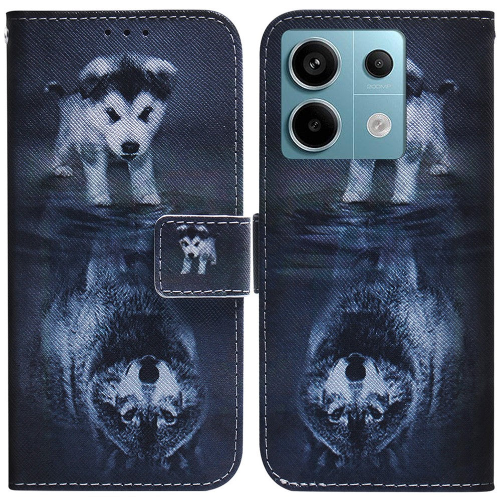 For Xiaomi Redmi Note 13 Pro 5G / Poco X6 5G Leather Case Stand Phone Cover 3D Creative Pattern Design