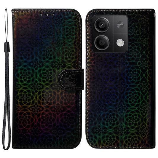 Xiaomi Redmi Note 13 5G / Xiaomi Redmi Note 13 5G (China) Handyhülle – Redmi Note 13 5G (China) Magnetische mit schillernder Blumen-Kartensteckplatzabdeckung