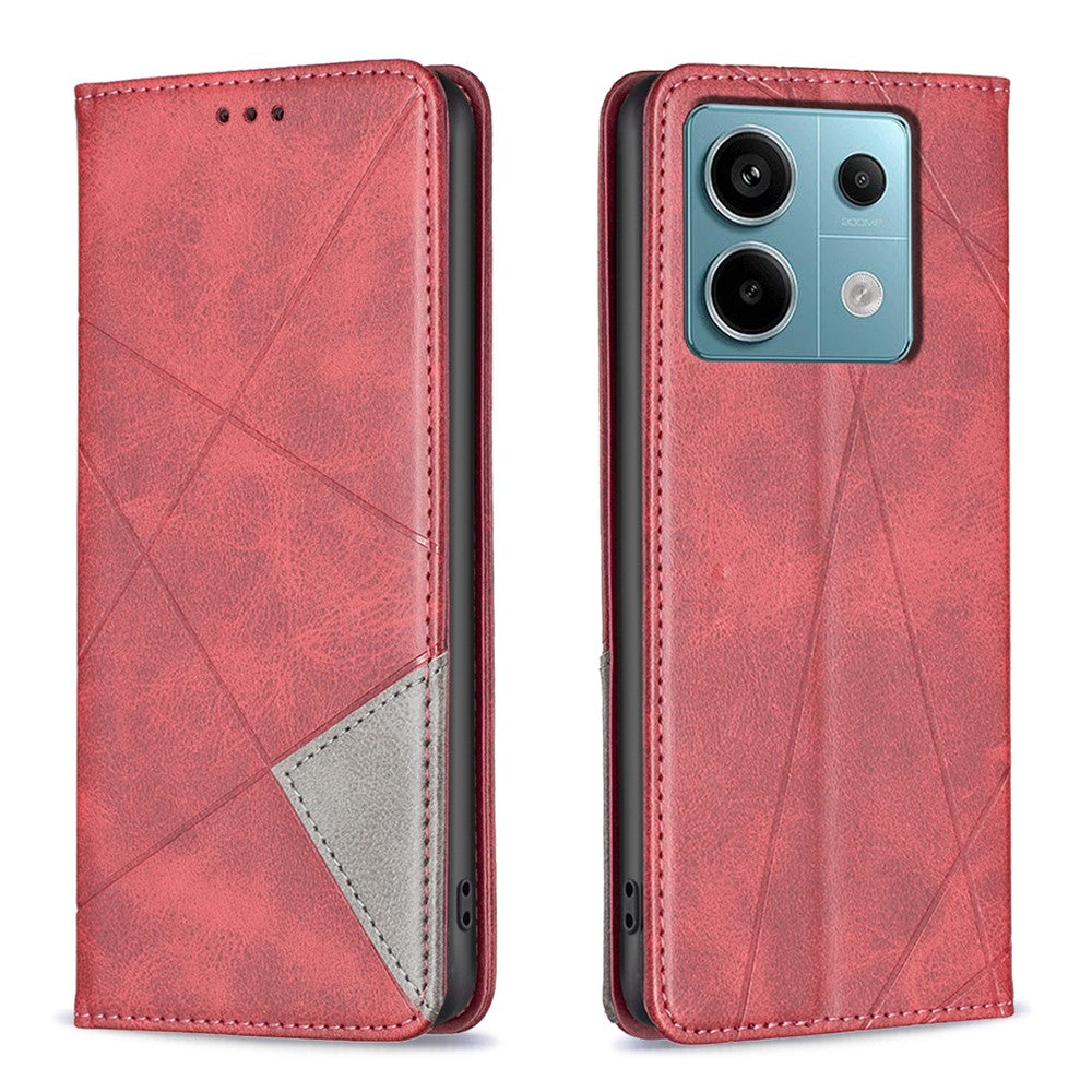 For Xiaomi Redmi Note 13 Pro 5G / Poco X6 5G PU Leather Case Stand Magnetic Closure Flip Phone Cover