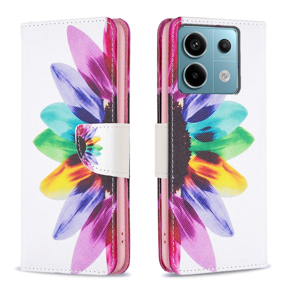 For Xiaomi Redmi Note 13 Pro 5G / Poco X6 5G Wallet Case Pattern Folio Leather Cell Phone Cover