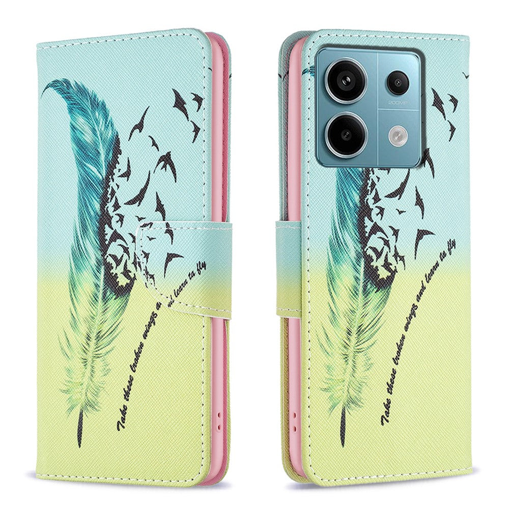 For Xiaomi Redmi Note 13 Pro 5G / Poco X6 5G Wallet Case Pattern Folio Leather Cell Phone Cover