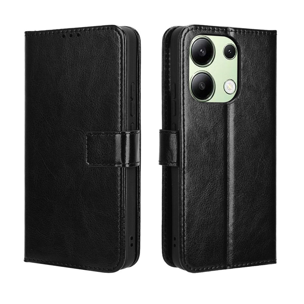 For Xiaomi Redmi Note 13 4G Wallet Leather Phone Case Crazy Horse Texture