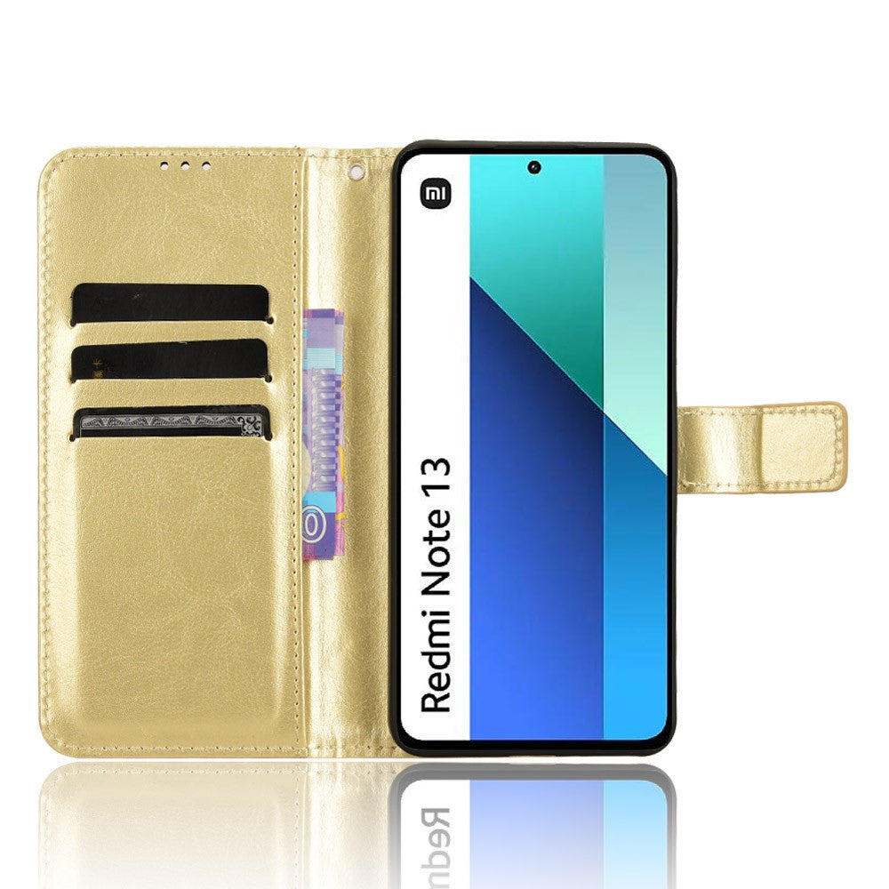 For Xiaomi Redmi Note 13 4G Wallet Leather Phone Case Crazy Horse Texture