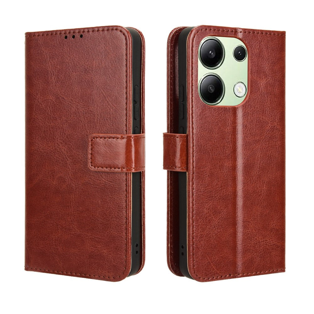 For Xiaomi Redmi Note 13 4G Wallet Leather Phone Case Crazy Horse Texture