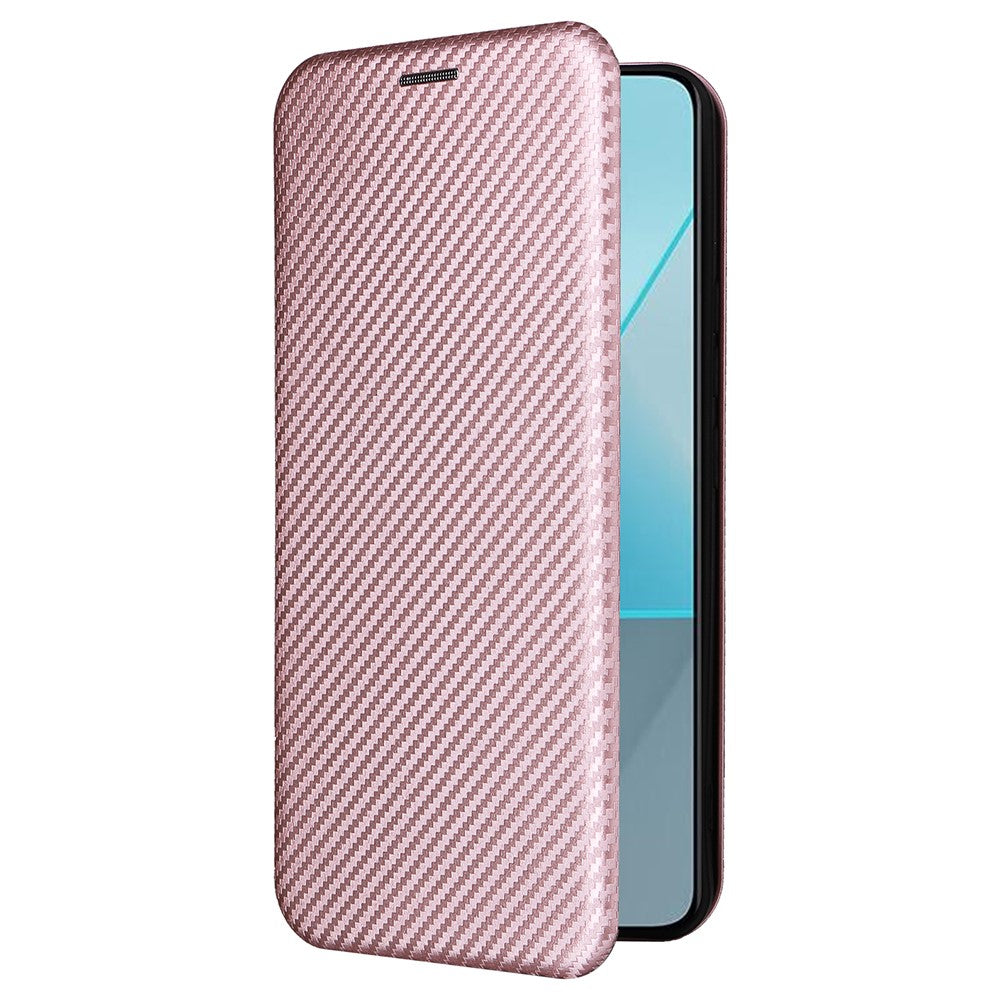 For Xiaomi Redmi Note 13 5G / Note 13 5G (China) Case Carbon Fiber Texture Phone Leather Cover