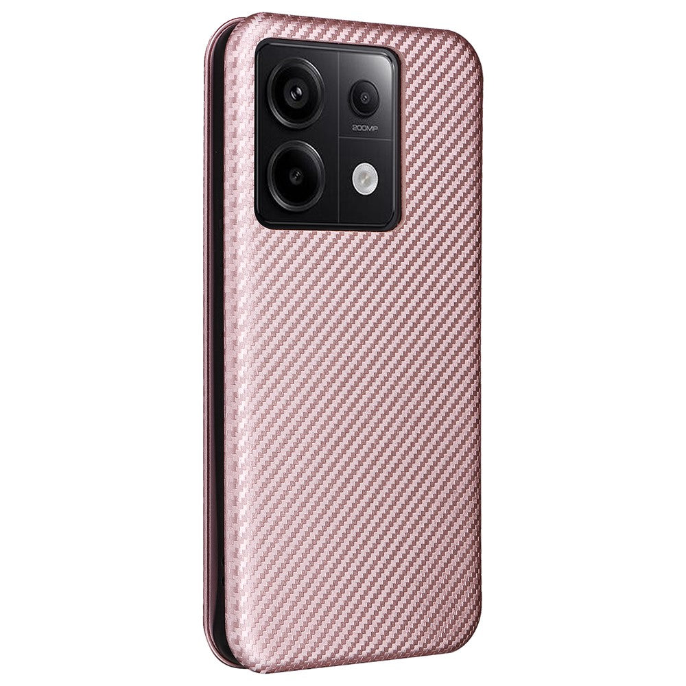 For Xiaomi Redmi Note 13 5G / Note 13 5G (China) Case Carbon Fiber Texture Phone Leather Cover