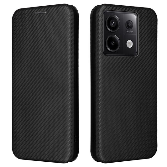 For Xiaomi Redmi Note 13 Pro 5G / Poco X6 5G Leather Case with Card Slots Carbon Fiber Texture