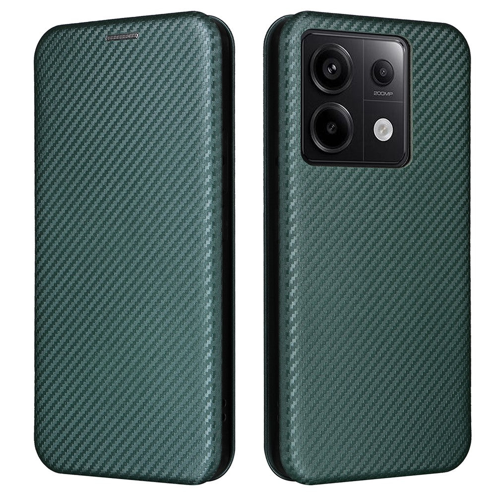 For Xiaomi Redmi Note 13 Pro 5G / Poco X6 5G Leather Case with Card Slots Carbon Fiber Texture