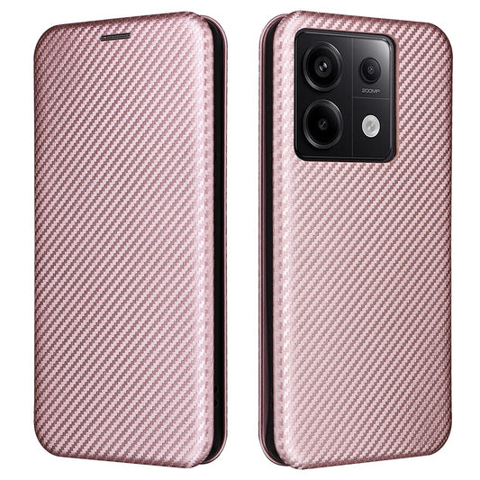 For Xiaomi Redmi Note 13 Pro 5G / Poco X6 5G Leather Case with Card Slots Carbon Fiber Texture