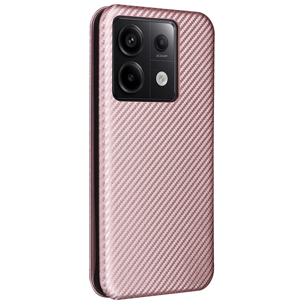 For Xiaomi Redmi Note 13 Pro 5G / Poco X6 5G Leather Case with Card Slots Carbon Fiber Texture