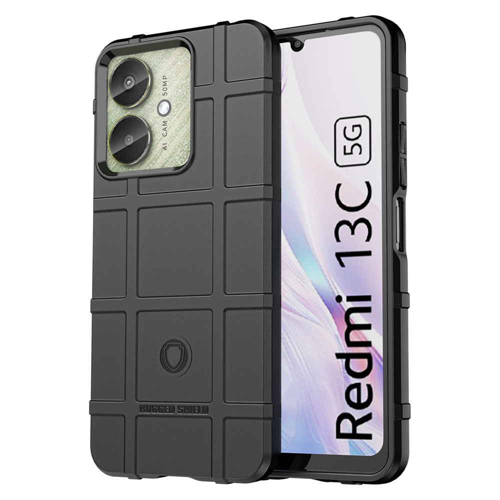 For Xiaomi Redmi 13C 4G  /  13C 5G  /  13R 5G  /  Poco M6 5G  /  Poco C65 4G TPU Case Square Grid Phone Back Cover