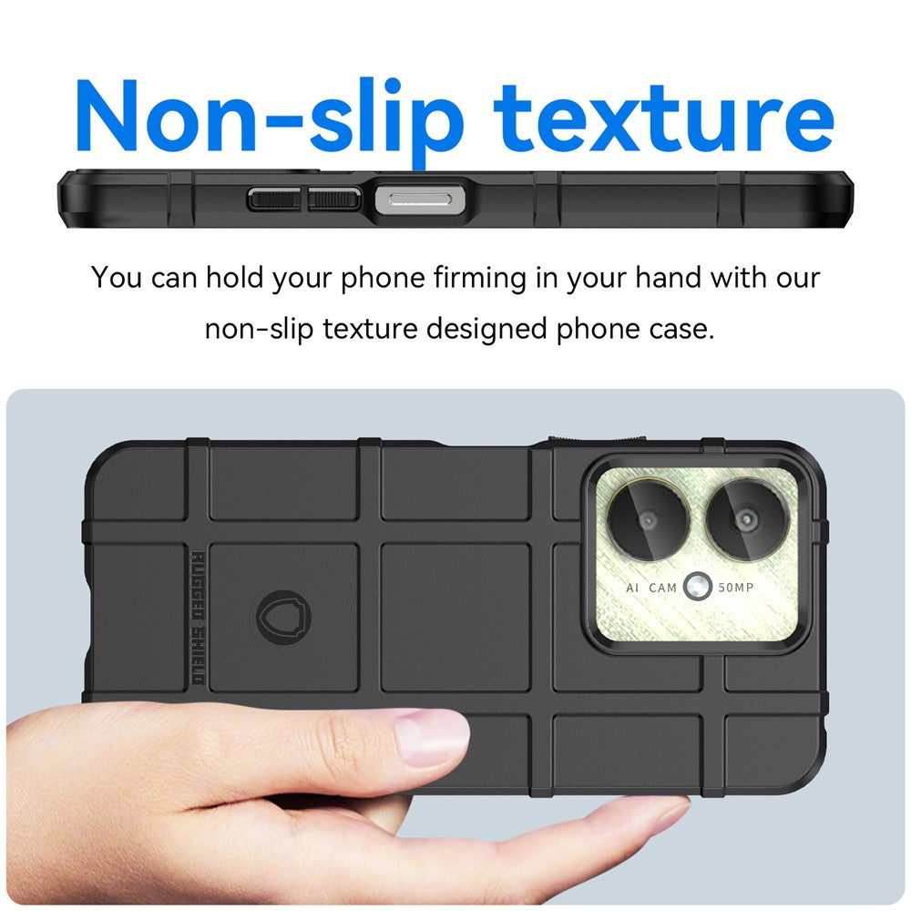 For Xiaomi Redmi 13C 4G  /  13C 5G  /  13R 5G  /  Poco M6 5G  /  Poco C65 4G TPU Case Square Grid Phone Back Cover
