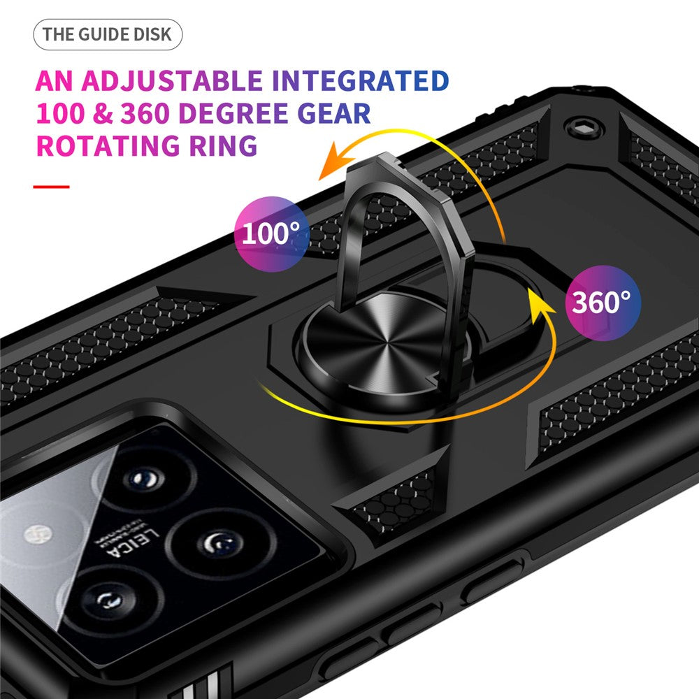 For Xiaomi 14 Drop-proof Case PC+TPU Phone Back Cover with Ring Kickstand
