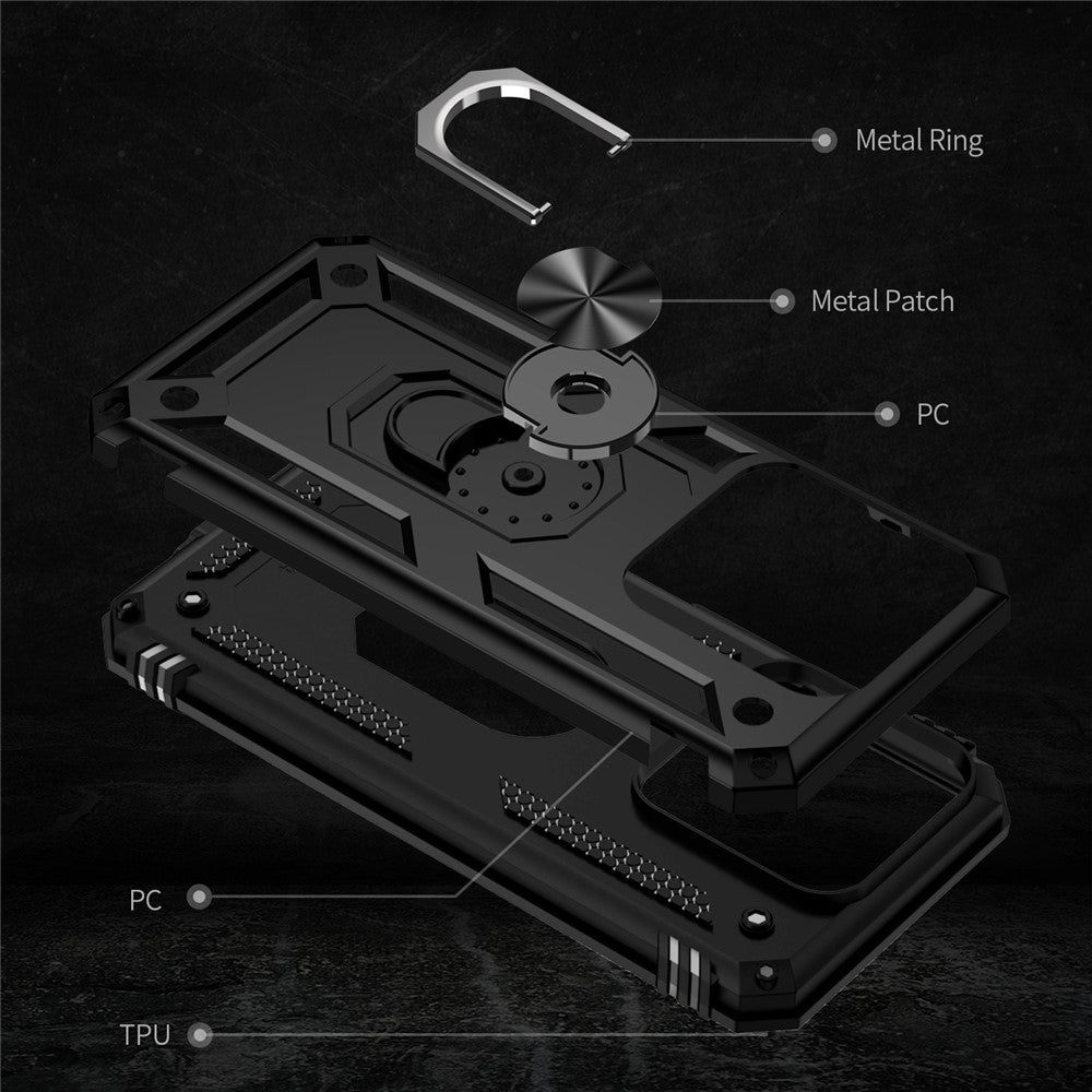 For Xiaomi 14 Drop-proof Case PC+TPU Phone Back Cover with Ring Kickstand
