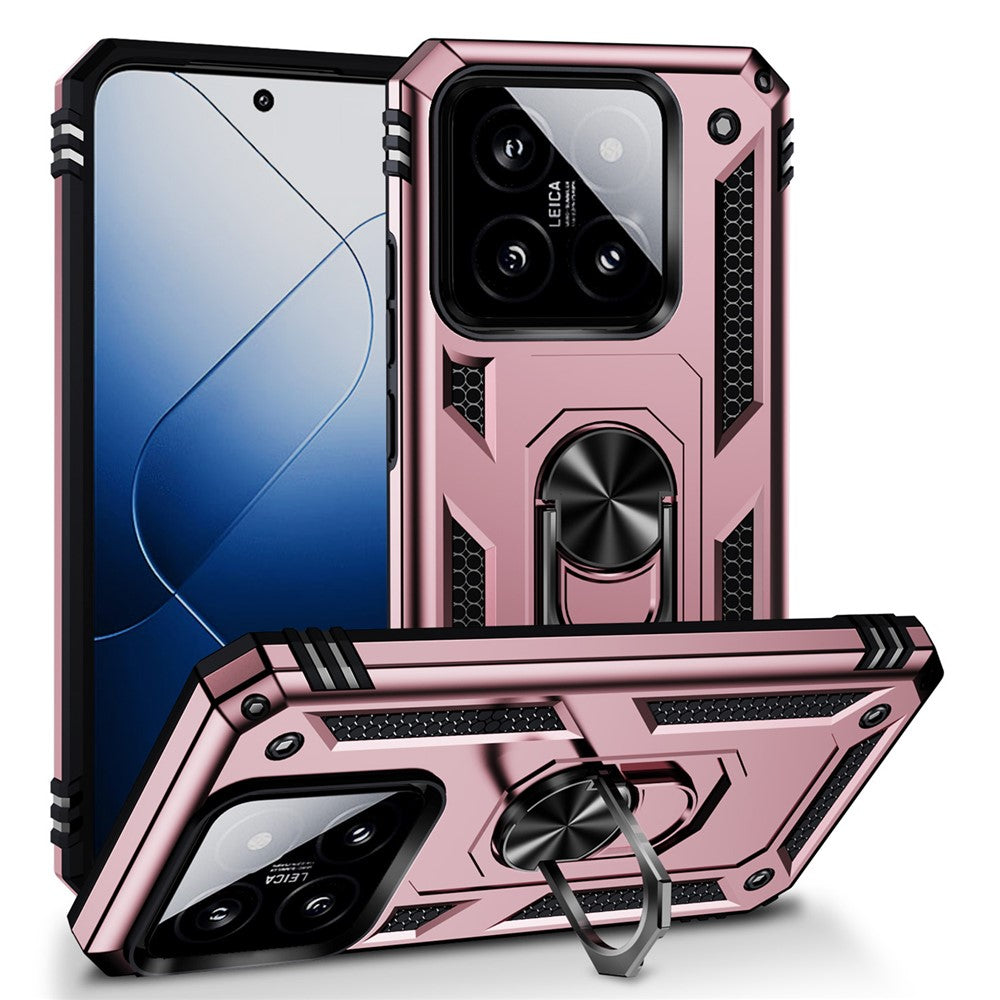 For Xiaomi 14 Drop-proof Case PC+TPU Phone Back Cover with Ring Kickstand