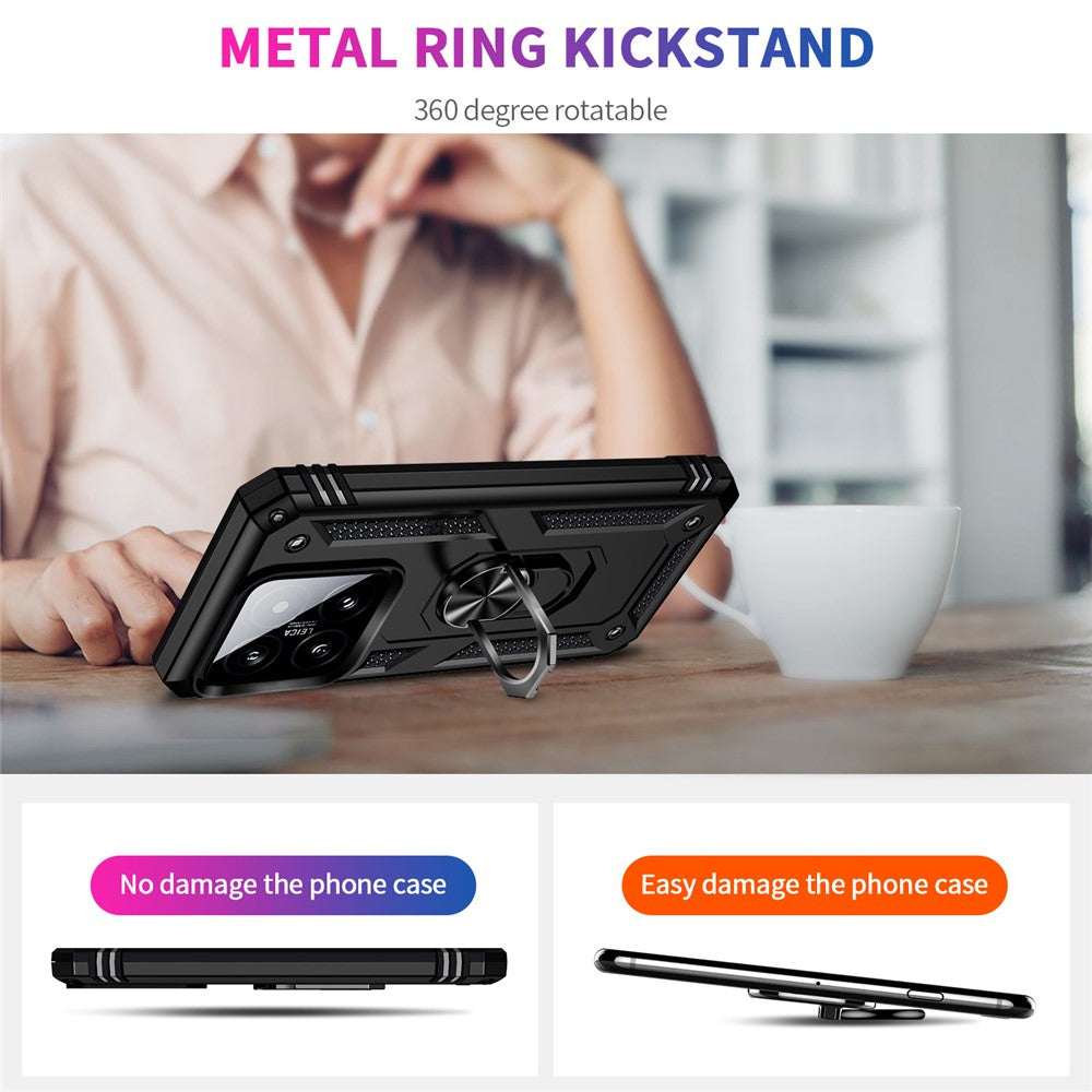For Xiaomi 14 Pro Case Kickstand PC+TPU Shockproof Phone Cover Protector