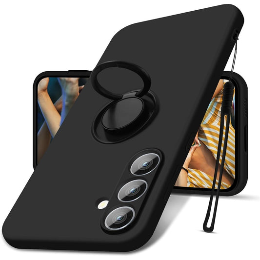 Galaxy S24 Silikonhülle – Leicht & Mit Schwenkring-Ständer