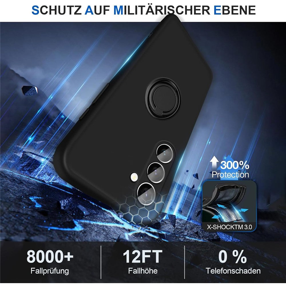 Galaxy S24 Silikonhülle – Leicht & Mit Schwenkring-Ständer