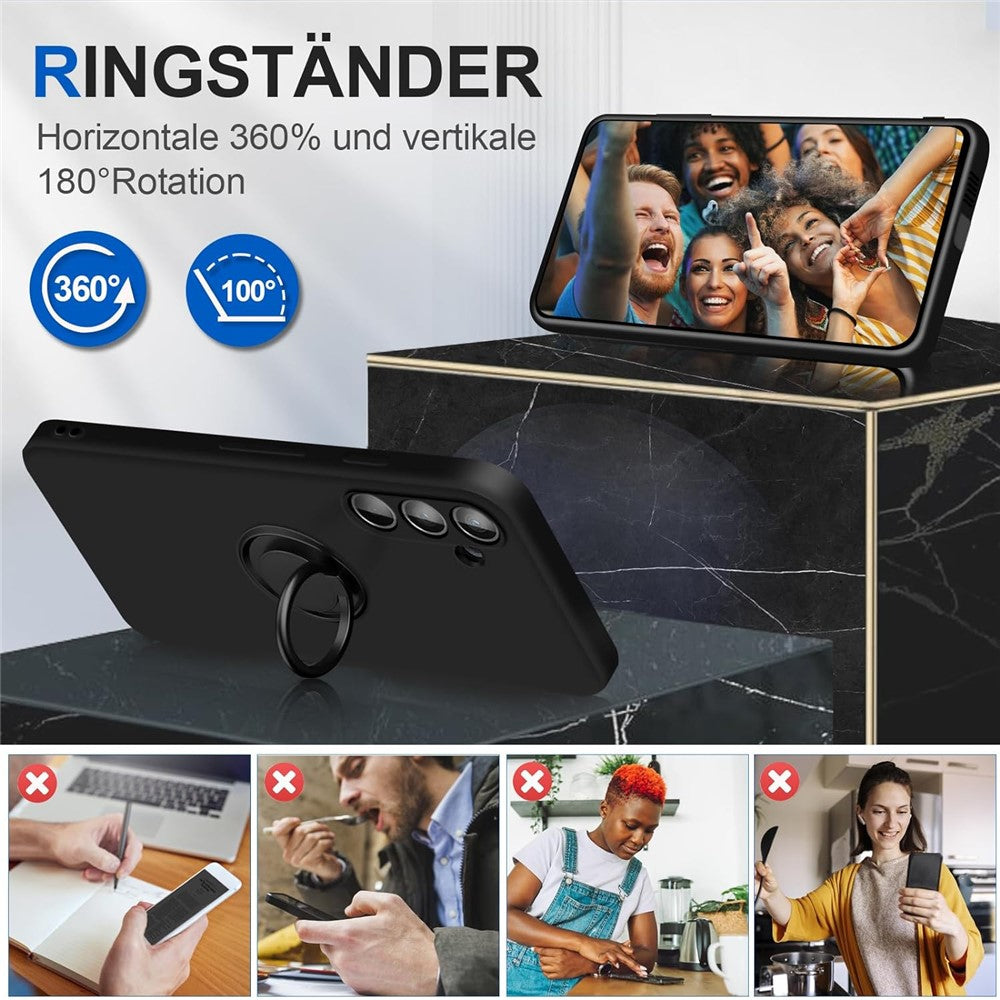 Galaxy S24 Silikonhülle – Leicht & Mit Schwenkring-Ständer