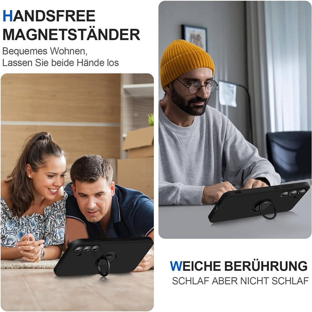 Galaxy S24 Silikonhülle – Leicht & Mit Schwenkring-Ständer