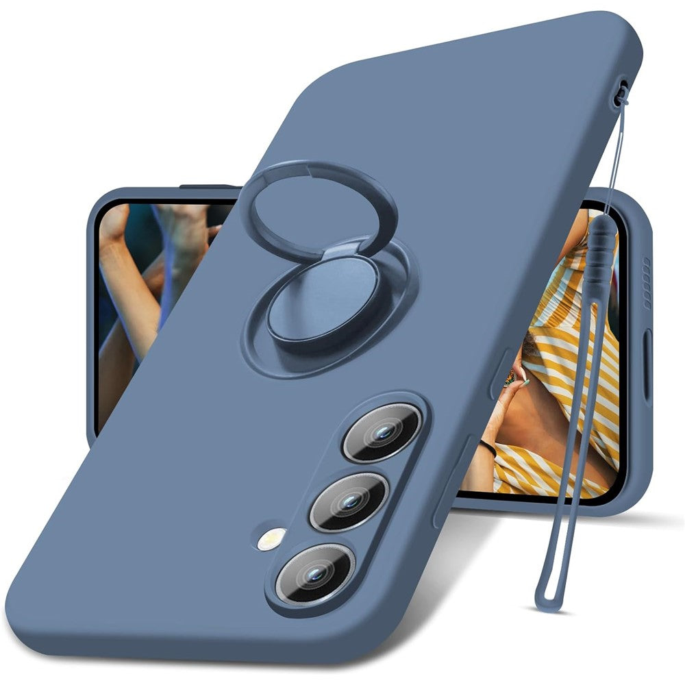 Galaxy S24 Silikonhülle – Leicht & Mit Schwenkring-Ständer