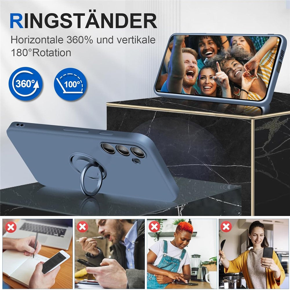 Galaxy S24 Plus Silikonhülle – Leicht & Mit Schwenkring-Ständer