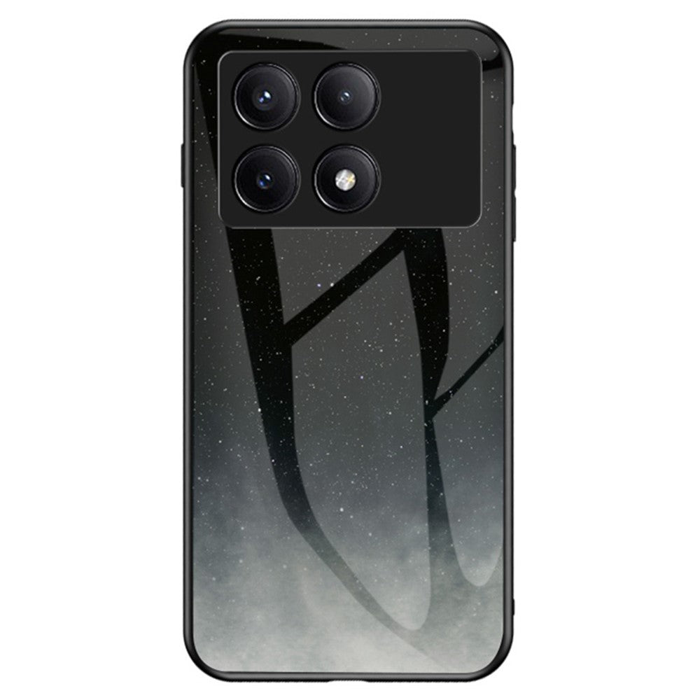 For Xiaomi Redmi K70E 5G / Poco X6 Pro 5G Tempered Glass Phone Case Starry Sky Pattern