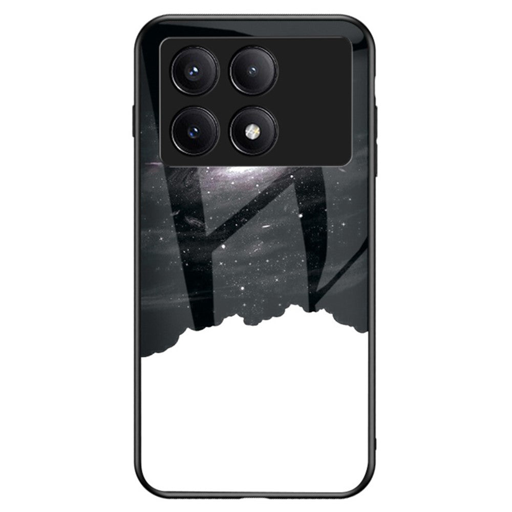 For Xiaomi Redmi K70E 5G / Poco X6 Pro 5G Tempered Glass Phone Case Starry Sky Pattern