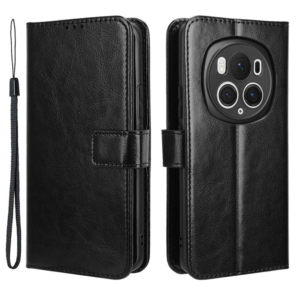 Honor Magic6 Pro 5G Wallet-Handyhülle – Schutzhülle mit stoßfester Crazy Horse-TexturSchutzhülle