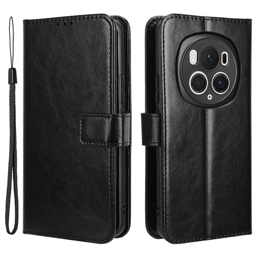 Honor Magic6 Pro 5G Wallet-Handyhülle – Schutzhülle mit stoßfester Crazy Horse-TexturSchutzhülle