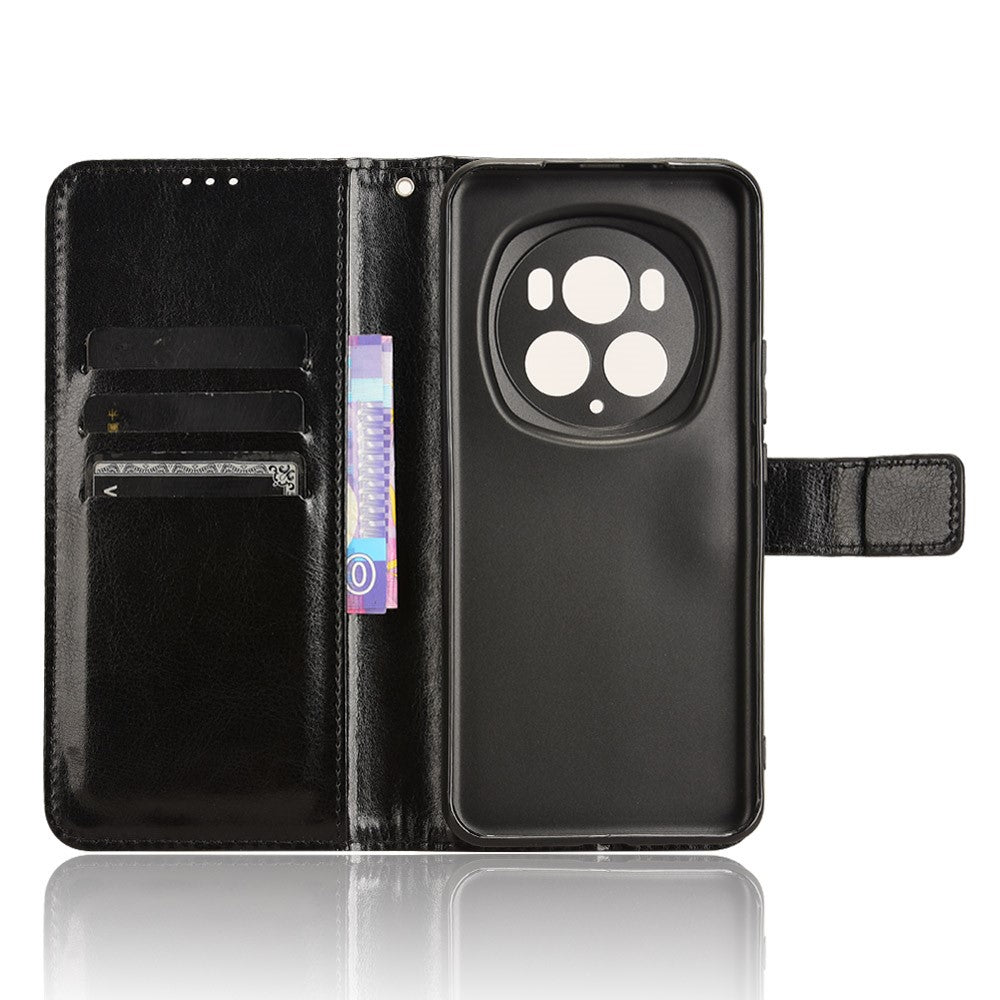 Honor Magic6 Pro 5G Wallet-Handyhülle – Schutzhülle mit stoßfester Crazy Horse-TexturSchutzhülle