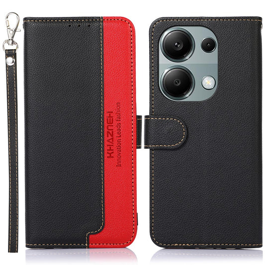 Xiaomi Redmi Note 13 Pro 4G / Xiaomi Poco M6 Pro 4G Handyhülle – KHAZNEH Poco M6 Pro 4G RFID-blockierende Standabdeckung mit Litchi-Textur